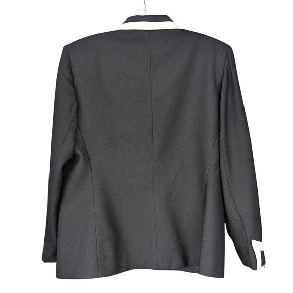 SuitsMe Petites Black & White  Blazer Size 8  Structured Vintage NWT Made in USA - Picture 3 of 6